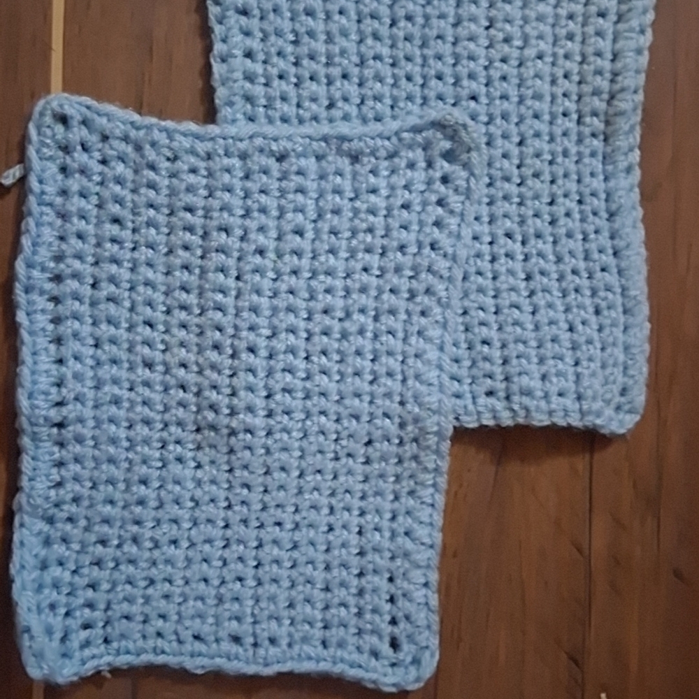 Blue Crochet Kitchen Linens
